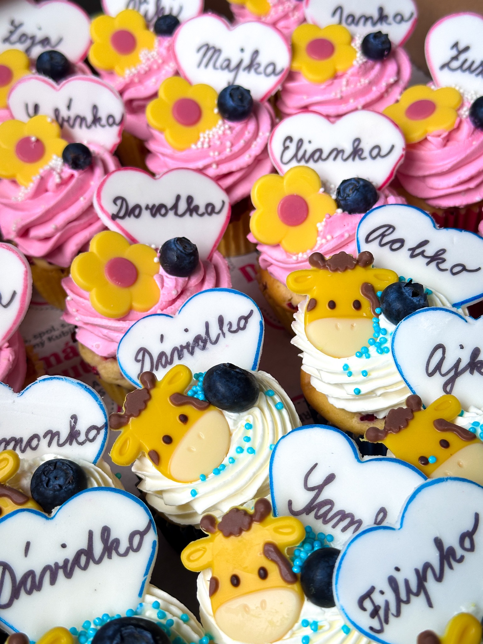 Ponuka cupcake stôl cukráreň Domáca chuť Dolný Kubín - Ružomberok DomacaChut.sk detské cupcakes s menami 19